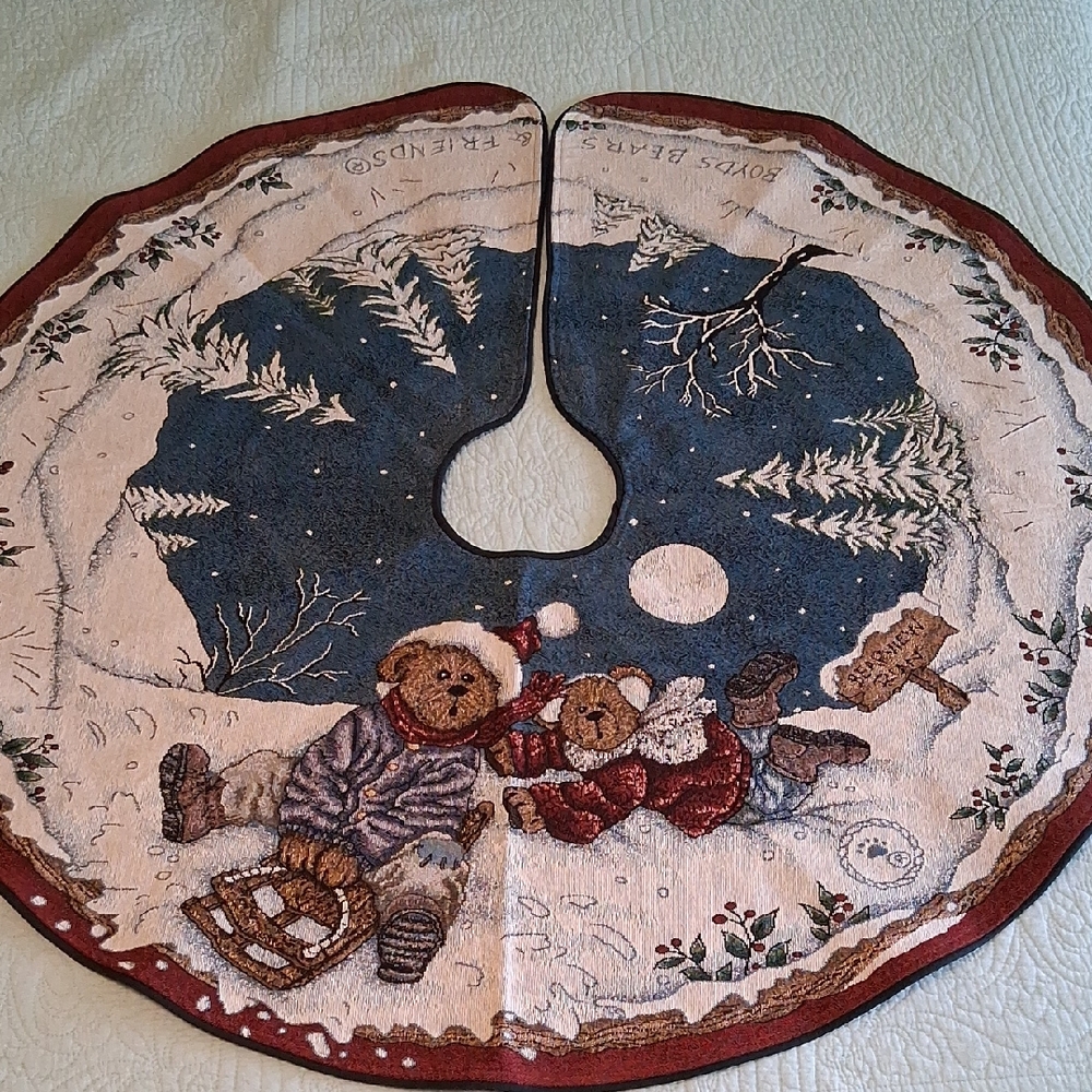 Vintage Boyds Bears Tree Skirt "Enjoy The Ride" NWT